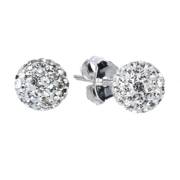 KOLCZYKI KULKI KULECZKI SWAROVSKI Z CYRKONIAMI 5mm