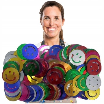 ДЕКОРАТИВНЫЕ КОНФЕТТИ СМАЙЛЫ, ДЕКОРАТИВНЫЕ МЕТАЛЛИЧЕСКИЕ БАЙЕТКИ