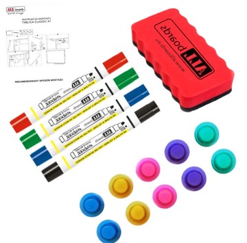 ОФИСНАЯ ДОСКА 60Х40 БЕЛАЯ МАГНИТНАЯ + АКСЕССУАРЫ