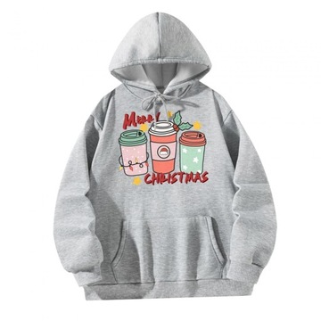 Bluza ze sznurkiem Modna, szara, przyczynowa, miękka, poliestrowa bluza z