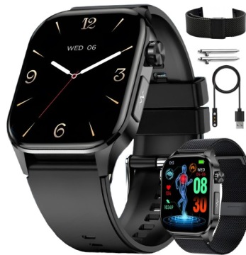SMARTWATCH WATCH Говорящий ЭКГ Глюкоза кровяное давление монитор AMOLED ПУЛЬСОМЕТР