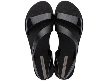 Sandały damskie Sportowe Ipanema Vibe Płaskie Eleganckie Wygodne Czarne 39