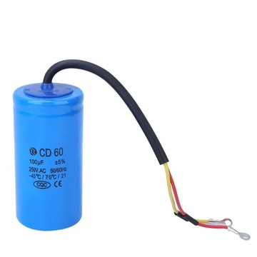 Kondensator silnika 250 V 100uf Elektroniczny CD60 Kondensator zabezpieczon