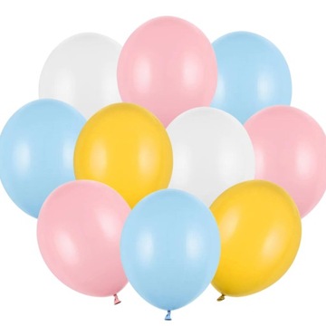 Balony lateksowe różowe żółte niebieskie 10 szt