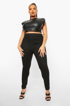 BOOHOO PLUS SIZE JEANSY RURKI CZARNE 46 1Z8D4_B*