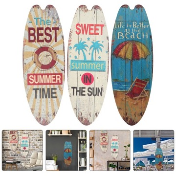 Доска для серфинга Деревянная вывеска Летний декор 3 шт.