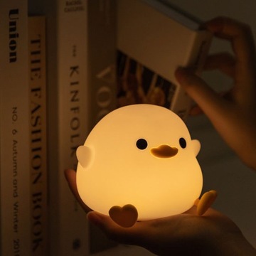 Lampka nocna z kreskówkową kaczką i czujnikiem dotykowym, ładowalna lampka