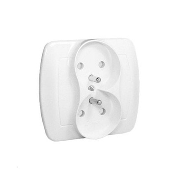 Simon Akord ДВОЙНАЯ РОЗЕТКА С ЗАЗЕМЛЕНИЕМ белая AGZ2/11
