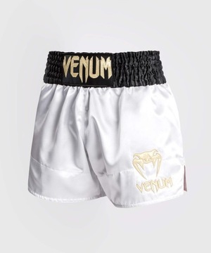Venum Spodenki Muay Thaï Classic Shorts White/Black/Gold XL