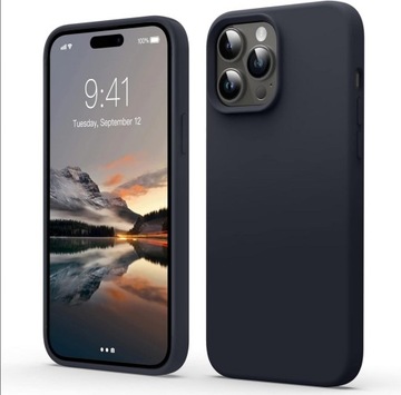 ETUI PLECKI MATOWE SLIM do IPHONE 14 PRO SILIKONOWE MIĘKKIE CZARNE