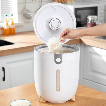 Beczka do przechowywania ziarna 10L Anti Fresh, drewniana, szara