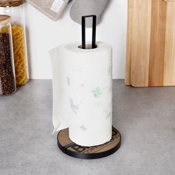 Подставка для кухонных бумажных полотенец, металл, черный, бумажные полотенца