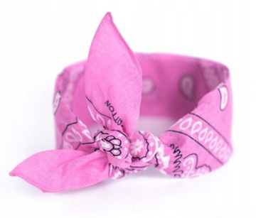 Bandana Bandanka Apaszka Chusta na Głowę Damska dla Dziewczynki Różowa