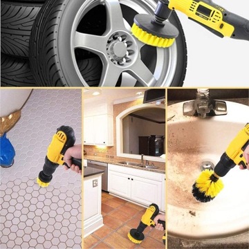 Адаптер для аккумуляторной дрели с набором чистящих щеток из 4 шт.