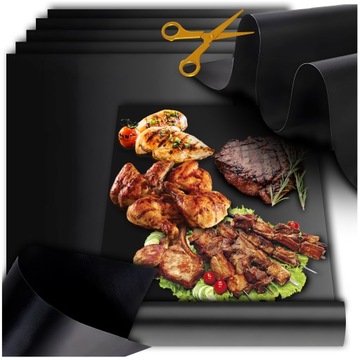 MATA TEFLONOWA PODKŁADKA NA GRILL DO PIECZENIA TACKA WIELORAZOWA BBQ 5 SZT