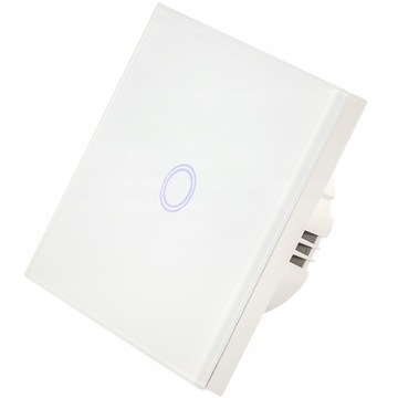 Сенсорный стеклянный светодиодный выключатель света fi60 одинарный белый WiFi Tuya SMART