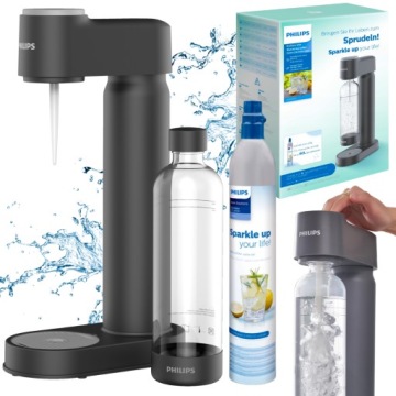 Карбонатор PHILIPS ADD4901BK, сифон для карбонизации черной воды, бутыль, CO2