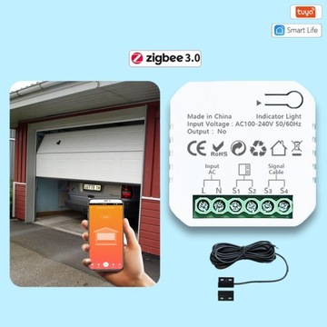 Контроллер гаражных ворот TUYA ZigBee с датчиком