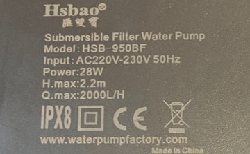 ФОНТАННЫЙ НАСОС С ФИЛЬТРОМ ДЛЯ ПРУДА 2000Л/Ч 3 КОНЦОВЫХ ЭФФЕКТА