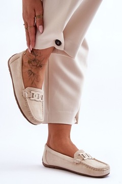 МОКАСИНЫ ЖЕНСКИЕ ЗАМШЕВЫЕ, БЕЖЕВЫЙ 38