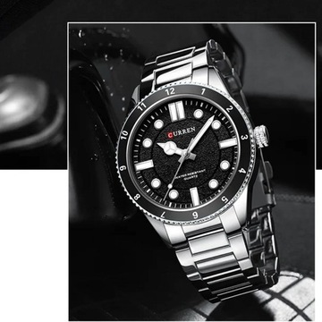 СОВРЕМЕННЫЕ ЭЛЕГАНТНЫЕ МУЖСКИЕ ЧАСЫ CURREN ИЗ НЕРЖАВЕЮЩЕЙ СТАЛИ ДАЙВЕРСКИЙ СТИЛЬ