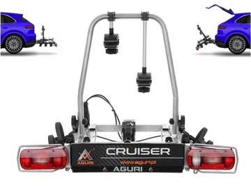 Bagażnik uchwyt platforma rowerowy na hak Aguri CRUISER 2 rowery UCHYLANA