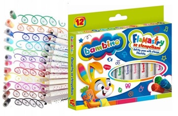 BAMBINO FLAMASTRY MAZAKI ZE STEMPELKAMI 12 KOL