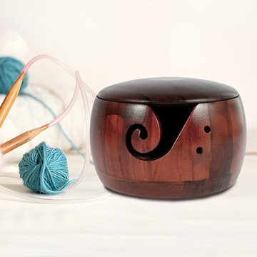 ДЕРЕВЯННАЯ ЧАШКА С КРЫШКОЙ + 12 КРЮЧКОВ ДЛЯ ВЯЗАНИЯ крючком своими руками