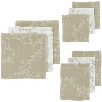 Meyco Baby Branches zestaw startowy - 9-pak - muslinowy - sand