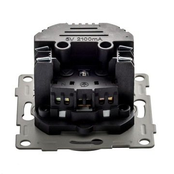 Розетка СТЕКЛЯННАЯ одинарная FI60 CONTACT с PIN-кодом для БЕЛЫХ рамок + USB C