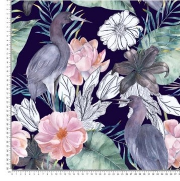 Обивочная ткань с ПРИНТОМ, акварельные птицы JARDEX08