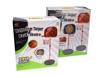 ZESTAW GIER 2W1 KOSZYKÓWKA DART RZUTKI 166CM