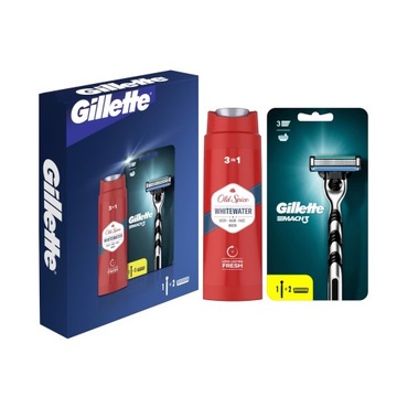 GILLETTE ZESTAW PREZENTOWY MACH3 MASZYNKA+2XWKŁAD+OLD SPICE ŻEL POD PRYSZNI