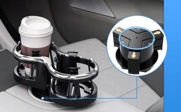 UCHWYT SAMOCHODOWY KUBEK NAPÓJ podwójny ORGANIZER