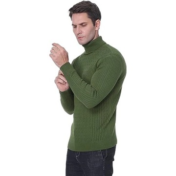 New Men's Turtleneck Sweater Casual Men's Knitted