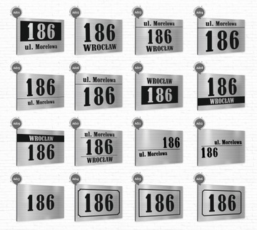 Табличка с адресом НОМЕР ДОМА 40x30см ALU