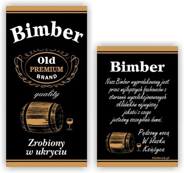 10X ETYKIETY NAKLEJKI NA WÓDKĘ BIMBER