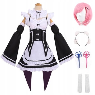Stroj Kostium Cos Anime RE Zero Ram Cosplay Maid
