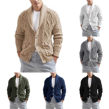 New Men's Cardigan Sweater Autumn Winter Knitted C