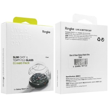 Zestaw RINGKE ETUI Slim Case Clear SZKŁO do Samsung Galaxy Watch Ultra 47mm