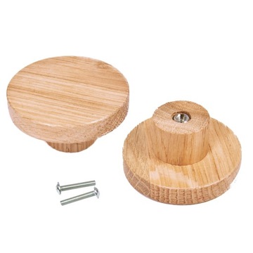 UCHWYT MEBLOWY DREWNIANY GAŁKA fi 48 mm DĄB