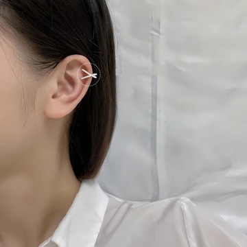 1 шт. серьги-клипсы с кристаллами в Корейском стиле и крестиком для ушей для женщин без
