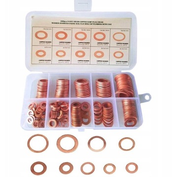 ZESTAW 200 SZT PODKŁADEK MIEDZIANYCH MIEDŹ UNIWERSALNE