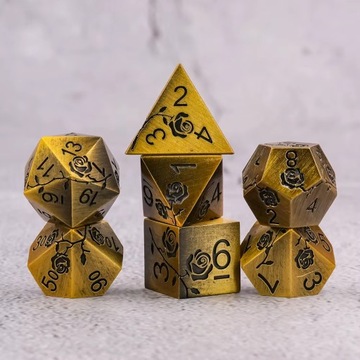 BAŚŃ O RÓŻACH ZESTAW 7 METALOWYCH KOŚCI RPG