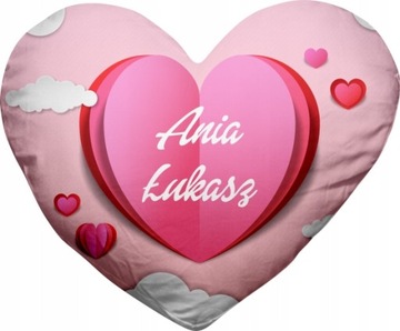 PODUSZKA SERCE PREZENT WALENTYNKI Z IMIONAMI