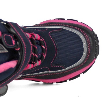 СНЕЖНЫЕ БОТИНКИ ДЛЯ ДЕВОЧЕК, ЗИМНИЕ УТЕПЛЕННЫЕ БОТИНКИ, ШЕРСТЬ, МЕХ, липучка, СВЕТООТРАЖАТЕЛЬНЫЙ 28