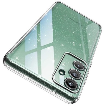 Etui do Samsung A54 5G SILICONE BROKAT CASE SZKŁO