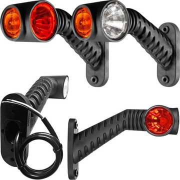 LAMPA OBRYSOWA DIODA DŁUGA ŁAMANA 12/24V KOMPLET