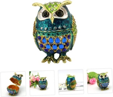 Ze Stopu Sowa Metalowy Statua Sowy Ozdoba Etui Na Biżuterię Pudełka Z Biżut
