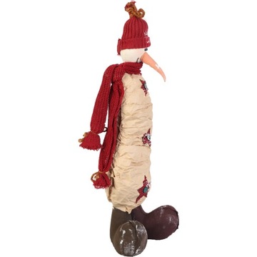 Стоящий снеговик из натуральных материалов.